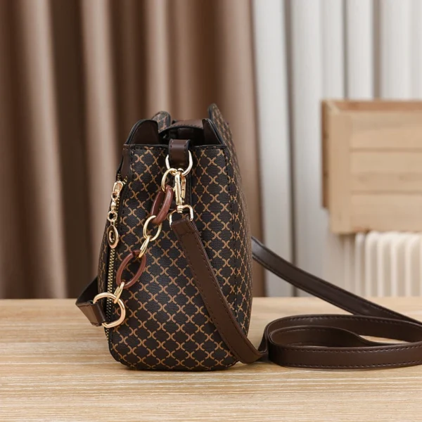 Neue Frauen Handtasche Tasche Luxus Design Eimer Schulter Umhängetasche Flip Check Druck Große Kapazität Einzelnen Schulter Straddle Tasche 3