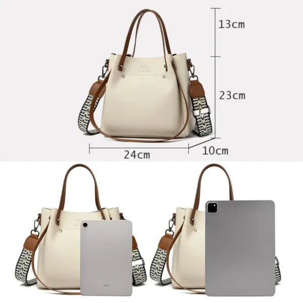 Echte, hochwertige Leder-Schulter-Crossbody-Taschen für Damen, luxuriöse Handtaschen, Damentasche, große Kapazität, weiche Tragetasche 4