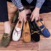 Designer Wildleder Lace Up Männer Casual Schuhe Hohe Qualität Weiche Herren Loafer Mokassins Italienische Mode Fahren Schuhe Große Größe
