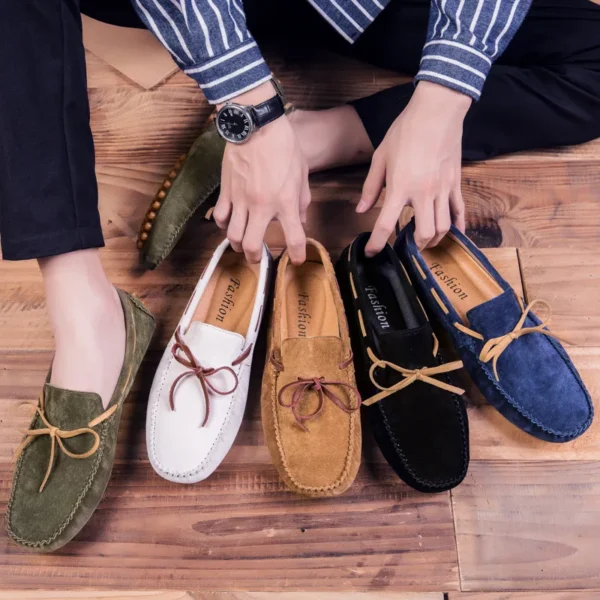 Designer Wildleder Lace Up Männer Casual Schuhe Hohe Qualität Weiche Herren Loafer Mokassins Italienische Mode Fahren Schuhe Große Größe