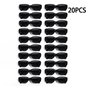 20PCS Vintage Schwarz Quadrat Sonnenbrille Frau Luxus Marke Kleine Rechteck Sonnenbrille Weibliche Gradienten Klar Spiegel Oculos De Sol
