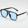 Frauen Männer quadratische Sonnenbrille Retro Polygon Sonnenbrille weibliche schwarze Vintage Mode Damen Oculos de Sol Doppels trahl Brille 5
