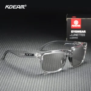 KDEAM Große quadratische Herren-Sonnenbrille, polarisiert, photochrome, übergroße Sonnenbrille, modische Damen-Sonnenbrille, verbesserte Ausgabe