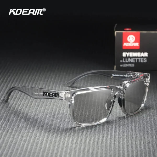 KDEAM Große quadratische Herren-Sonnenbrille, polarisiert, photochrome, übergroße Sonnenbrille, modische Damen-Sonnenbrille, verbesserte Ausgabe