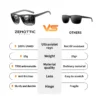 ZENOTTIC Retro Quadratische Polarisierte Sonnenbrille Fashion Shade Damen Herren Ultraleichter TR90-Rahmen UV400-Schutz Klassiker Sonnenbrille 2