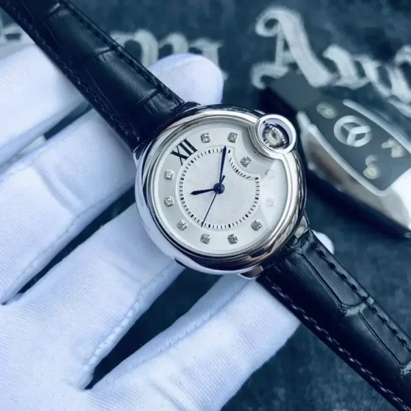 Hochwertige automatische mechanische Ballonuhr für Herren und Damen, Rom-Zifferblatt, blau, weiß, silberfarben, Goldkollektion, 904L-Edelstahl 2
