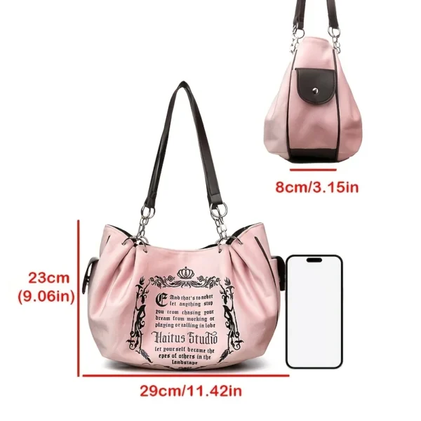 Damen-Handtasche aus Wildlederimitat mit Buchstabendruck, Retro-Einkaufstasche mit großem Fassungsvermögen für den täglichen Pendelverkehr und zum Tragen von Hand. Kürbistasche 4