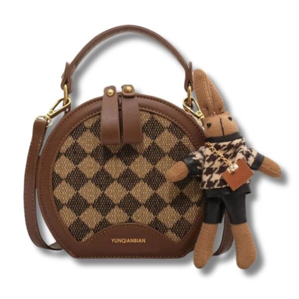 Modische Designer-Handtasche mit Reißverschluss und Anhänger