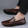Echtes Leder Herren Freizeitschuhe Leichte Wanderschuhe Atmungsaktive Abendschuhe Slip on Herren Loafer Fahrschuhe Mokassins 4