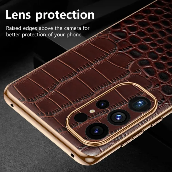 Handyhülle aus echtem Rindsleder für Samsung Galaxy S25 S24 Ultra S25 Plus, luxuriöse Rückseite 6