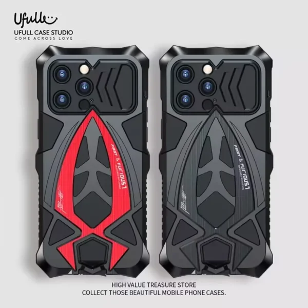 Stoßfeste Rüstungs-Metall-Telefonhülle für iPhone 13, 14, 15, 16 Pro Max, robuste Anti-Fall-Telefonabdeckung für Samsung S23 S22 S24 Ultra 5