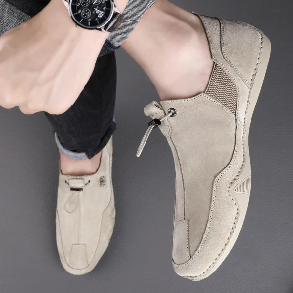 Clohoo atmungsaktive leichte rutsch feste flache Outdoor-Schuhe für Männer Freizeit schuhe Echt leder Boots schuhe weiche Sohle Schuhe 6