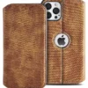 Lederhülle für iPhone 16 15 14 13 12 11 Pro Max XS XR Wallet Case [RFID-Blockierung] Schlanke magnetische Flip-Cover mit Kartenhalter 2
