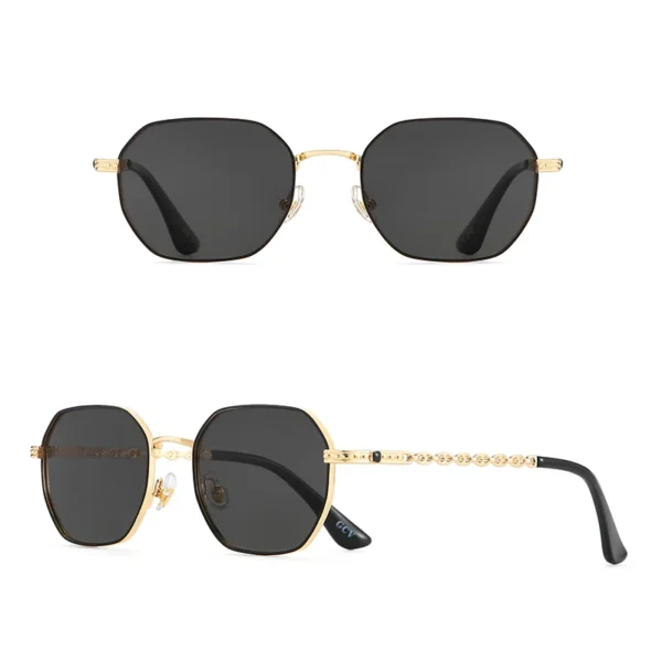Klassische Retro-Damenbrille der Marke GCV mit rechteckigem, quadratischem Metallrahmen, Sonnenbrille, Polaroid-Gläser, Box Oculos De Sol Gafas 3