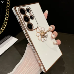 Für Samsung Galaxy S24 Ultra Luxus Überzug Rahmen Ring Ständer Halter Telefon Fall Für Samsung S21 S22 S23plus A25 A52 a54 A55 Abdeckung