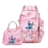 Stitch 3-teiliges Rucksack-Set, Federmäppchen, faltbare isolierte Kühltasche, niedliche Schultasche, lässiger Tagesrucksack für den täglichen Gebrauch 3