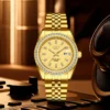 LIGE Luxus Gold Herrenuhr Mode Diamant Zifferblatt Business Wasserdicht Leuchtkalender Edelstahl Quarzuhren für Männer 5