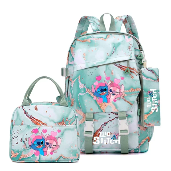 3-teiliger Stich-Rucksack, Federmäppchen, faltbare isolierte Kühltasche, Schultasche mit großem Fassungsvermögen, lässiger Tagesrucksack für den täglichen Gebrauch 6
