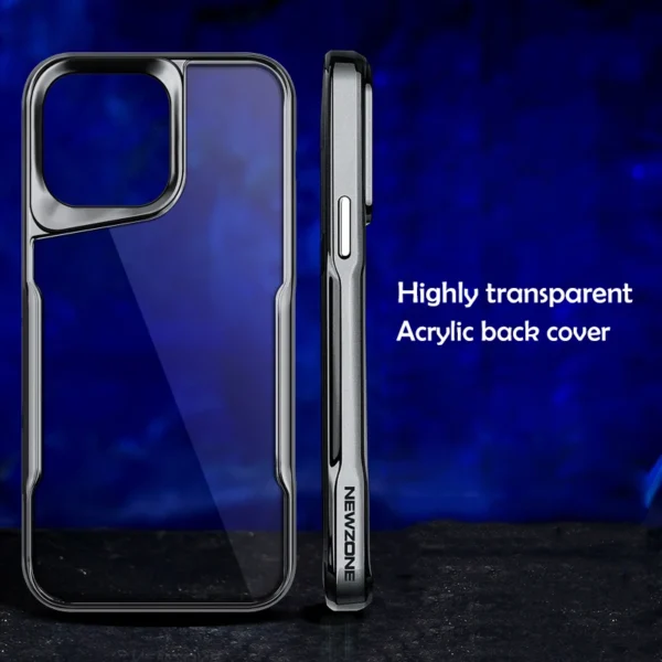 Luxuriöse Acryl-HD-Telefonhüllen mit transparenter Beschichtung für iPhone 13, 14, 12, 15 Pro Max, galvanisiertes TPU, weicher Rahmen, stoßfeste Abdeckung 2