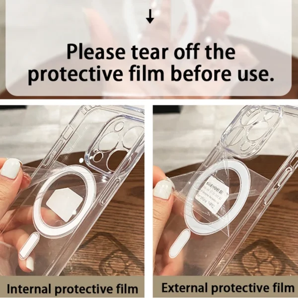 Luxuriöse magnetische kabellose Ladung für Magsafe-Hülle für iPhone 16, 15, 14, 13, 12, 11, Pro Max Plus, stoßfeste, transparente Stoßstangenabdeckung ﻿ 5
