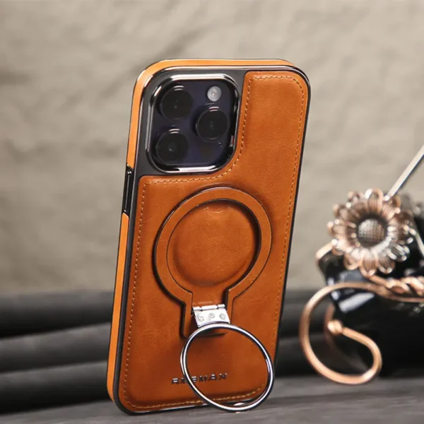 Unsichtbare Ständer Telefon Fall Für iPhone 13 11 12 14 15 Pro Max Business Leder Halter Abdeckung Magsafe Für IPHON 12 13 14 15 Promax