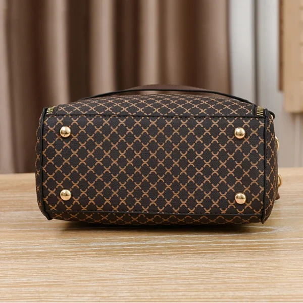 Neue Frauen Handtasche Tasche Luxus Design Eimer Schulter Umhängetasche Flip Check Druck Große Kapazität Einzelnen Schulter Straddle Tasche 4