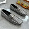 Hochwertige Schlangen leder Herren Slipper grün Luxus Herren Freizeit schuhe Komfort leichte Macasin Schuhe für Herren plus Größe 48 2