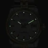 Parnis 36mm Herren Automatikuhr Miyota 821A 6T51 Luxus 5ATM Gold/Schwarz/Silber Zifferblatt Unisex Saphirglas Datum solides Armband 4