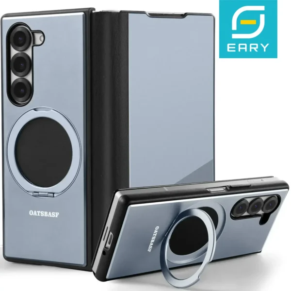 Eary für Samsung Galaxy Z Fold 6 5 Metall Flip Phone Case mit Magsafe Kicks tand Magnetst änder Voll abdeckung Schutz abdeckung