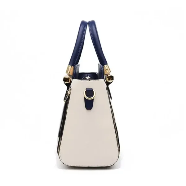 Mode Farbe Kontrast Handtasche, Nähte gestreifte Umhängetasche Damen elegante Büro & Arbeits tasche 4