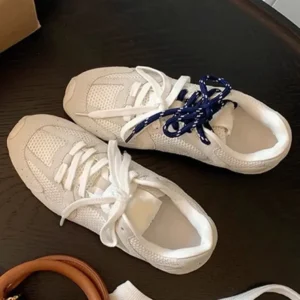 Sportschuhe Casual Outdoor Runde Kappe Flache Turnschuhe Für Frauen Lace-up Leide Farbe Nähen Freizeit Bequeme Weibliche Coole Schuhe