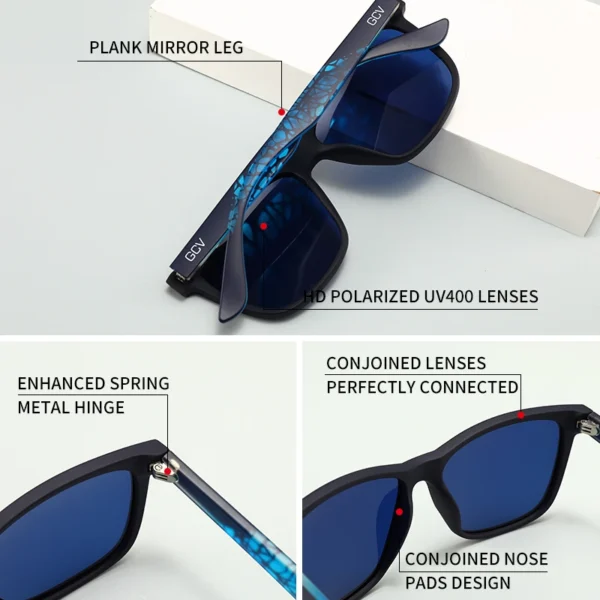 GCV Marke 2021 Neue Mode-Design Ultraleicht TR90 Quadratischen Rahmen Polarisierte Männer Frauen Weibliche Sonnenbrille Hawksbill Sport Tourismus 4
