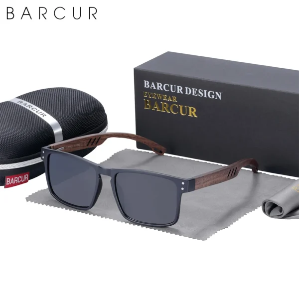 BARCUR männer Sonnenbrille für Männer Marke Designer Natürliche Walnuss Holz Sonnenbrille Frauen Polarisierte Brillen UV400 Brillen Oculos 6