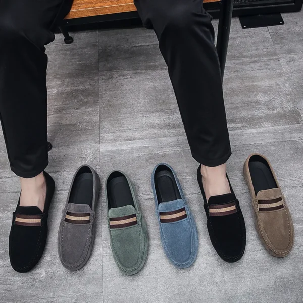 Slip auf Loafers männer Casual Schuhe Kuh Wildleder Luxus Wohnungen Mode Herren Mokassins Leder Zapatos Hombre Fahren Schuhe für männer 3