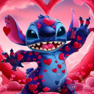 Stitch Lilo & Stitch 5D-Diamant-Malerei-Set zum Selbermachen, Diamant-Stickerei, Kreuzstich, handgefertigte Kunst, Geschenk, Basteln, Heimdekoration
