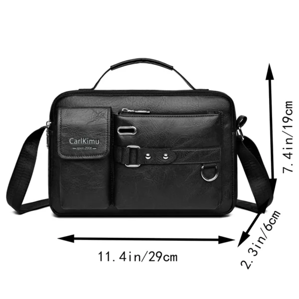 PU Umhängetasche Herren Handtasche Herren Casual Bag Businesstasche Große Kapazität Schulter Umhängetasche 2