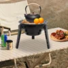 Tragbarer 3-Bein-Holzkohlegrill, 35,5 cm, zusammenklappbarer BBQ-Grill mit Grillnetz und Aschenbecher für Camping/Picknicks und Partys 6