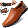 Handgefertigte Schuhe aus echtem Leder, Freizeitschuhe für Herren, flache Plateau-Wanderschuhe, Outdoor-Schuhe, Slipper, atmungsaktive Turnschuhe
