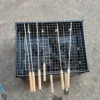 Tragbarer BBQ-Holzkohlegrill aus Edelstahl, kleines Mini-BBQ-Werkzeug-Set, Kochen im Freien, Camping, Picknick, Strand, tragbarer Grill 3