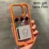 Objektiv-Metallring-Schutz mit Ständer für iPhone 16, 14, 11, 12, 13, 15 Pro Max Plus, Kamera-Glas-Linsenschutz, transparente Abdeckung