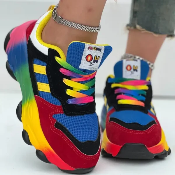 Frauen Turnschuhe Mode laufen bunte lässige Turnschuhe Frauen Komfort schnüren Outdoor-Plattform Schuhe für Frauen Zapatos de Mujer 6