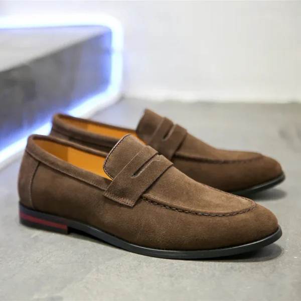 Mode männer Casual Schuhe Wildleder Echtes Leder Herren Slip-on Licht Komfortables Fahren Loafers Mokassins Männer Party Hochzeit flache 5