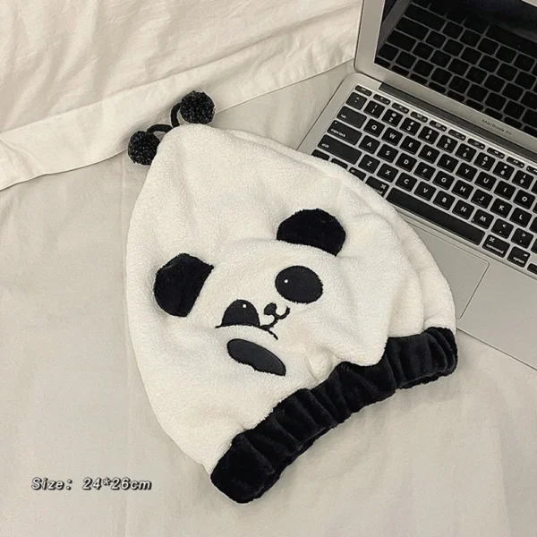 Niedliches Korallen-Fleece-Handtuch, Bad-Gesichtshandtuch-Set, Cartoon-Panda-Mädchen, Herz, trockenes Haar, Kappe, Bad, Rock, Wasseraufnahme, verdickt, 3er-Set 5
