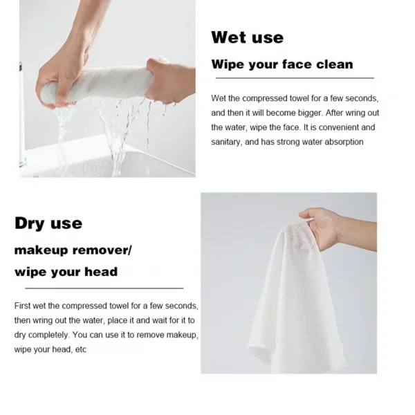 10PCS Set Komprimiert Handtuch Reise Schnell Trocknend Handtuch Reise Einweg Hotel Waschbar Tuch Handtuch Serviette Waschlappen Outdoor Reise 3