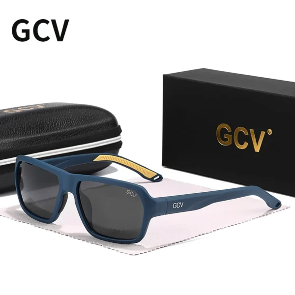 GCV Marke Professionelle Angeln Fahren Radfahren Sport Brille Polarisierte Sonnenbrille Platz Rechteck Männer Frauen UNISEX TR90