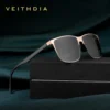 VEITHDIA Vintage Unisex Polarisierte Sonnenbrille Edelstahlrahmen Hochauflösende Nylonlinse UV400 Brillen für Männer/Frauen 8245