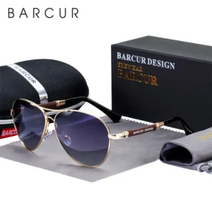 BARCUR Design Titan Legierung Sonnenbrille Polarisierte männer Sonnenbrille Frauen Pilot Gradienten Brillen Spiegel Shades Oculos De Sol