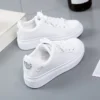 2022 frauen Casual Schuhe Neue Frühjahr Mode Gestickte Weiße Atmungsaktive Blume Lace-Up Turnschuhe 4