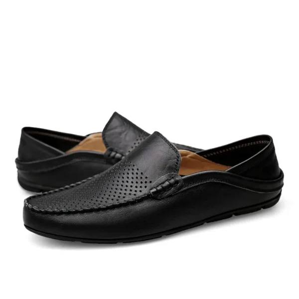 Sommer Männer Casual Schuhe Leder Mokassins Atmungsaktive Slip auf Boot Schuhe Italienische Luxus Marke Herren Fahren Faulenzer Größe 37-47 2