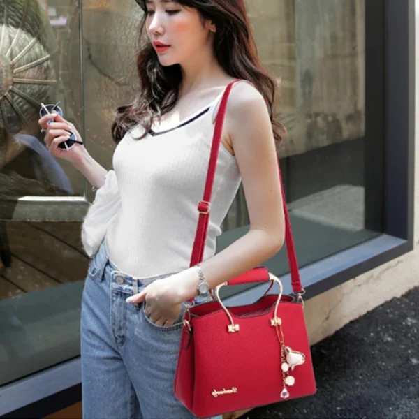 Luxus Griff Taschen Für Frauen PU Leder Anhänger Umhängetasche Große Kapazität Messenger Handtasche Mittleren Alters Mama Taschen Tote Geldbörse 5